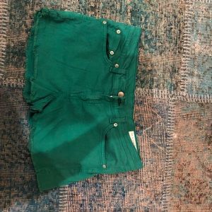 Rag and Bone green cut off shorts - size 29